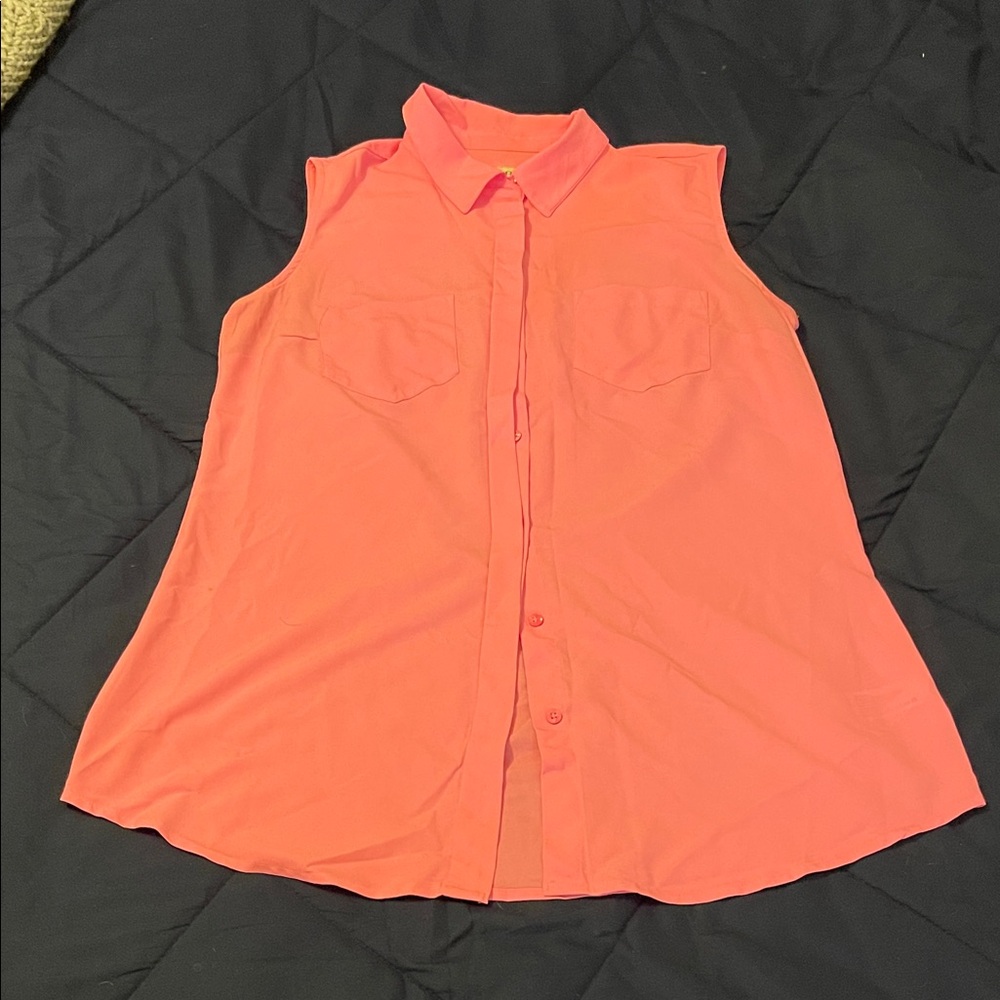 Merona Sleeveless Pink Button-Down Shirt